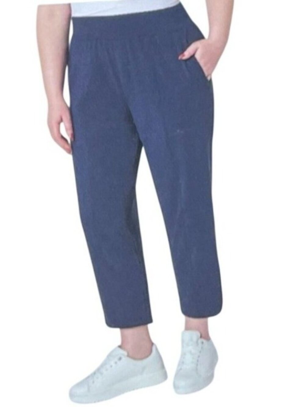 NWT Mondetta Women's L Navy Elastic Waist Straight-Leg Pull on Nylon Blend C0406